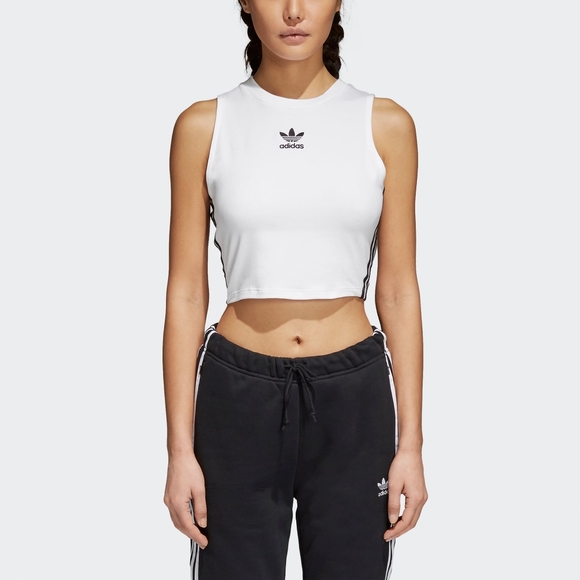 adidas white tank